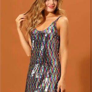 Multicolor Sequin Dress